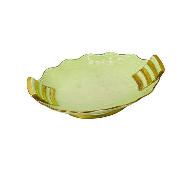 Carlton Ware Vert Royale Dish Mint Green Tall Vintage 7 Inches Long Art Deco - Picture 3 of 5